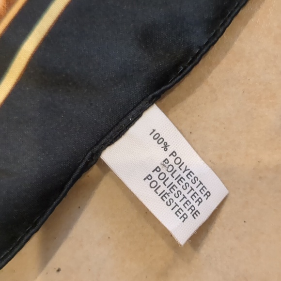 Vintage Equestrian Polyester Scarf 34x34 - Picture 4 of 4